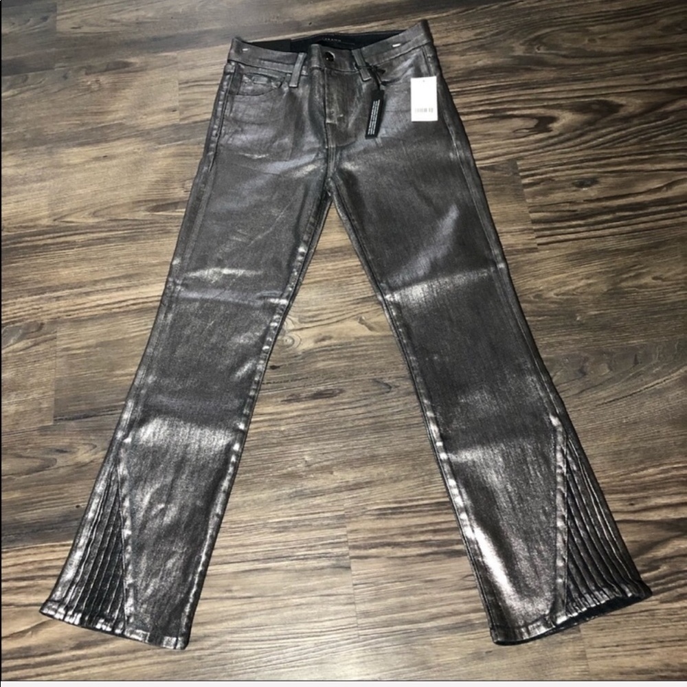 J BRAND NWT Metallic Foil Chrome Selena Jeans - Picture 3 of 14